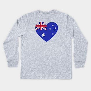 I Love Australia // Heart-Shaped Australian Flag Kids Long Sleeve T-Shirt